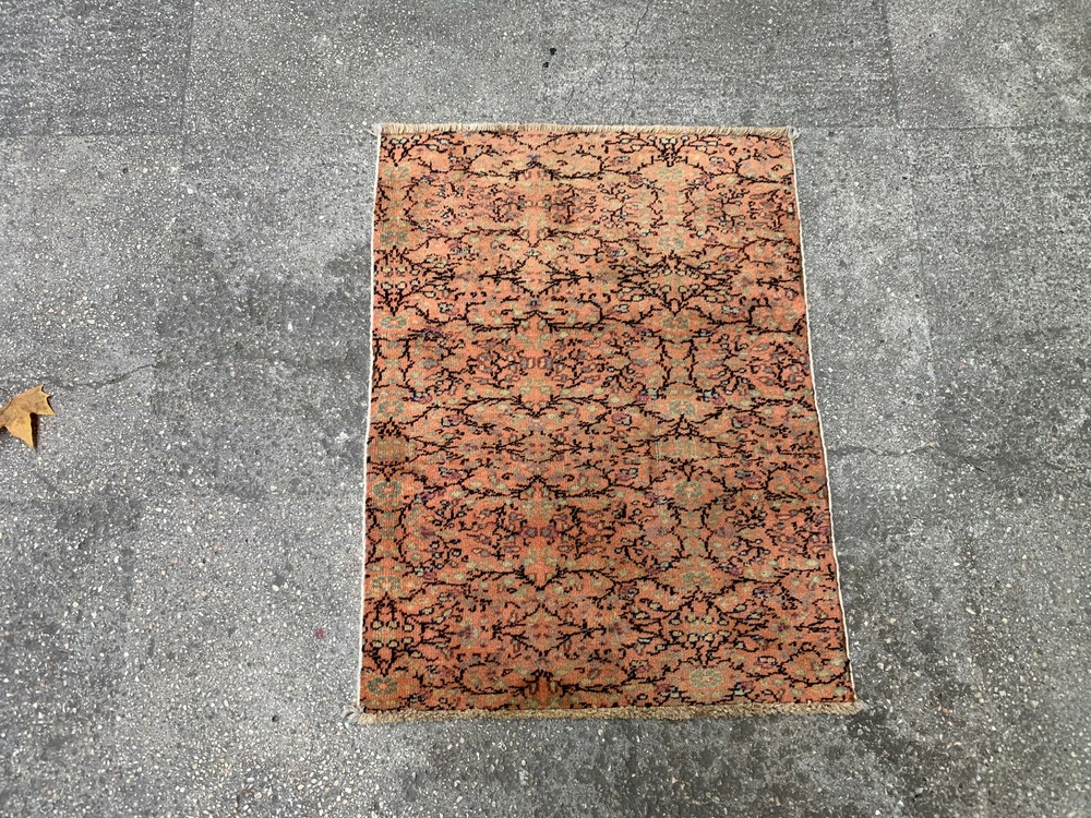 1'9'' x 2'4'' Vintage Natural Rug Village Rug Handmade Rug.SKU:K394