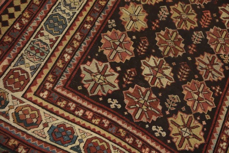 Pre-1900 Hand-made Antique Vegetable Dye Kazak Oriental Rug Nomad Carpet 4x8 gallery