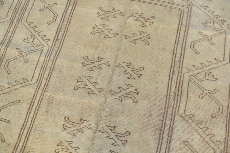 Turkish Rug 78x106 in Vintage Rug Milas Carpet 6x8 Size Muted Color Natural Wool gallery