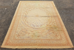 Vintage French Floral Needlepoint Handmade Multicolor Rug Wool Carpet 245×170 cm