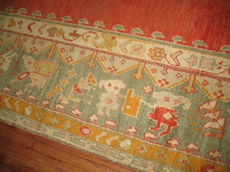 Antique Unbelievable Turkish Oushak Ushak Rug Size 12'10''x17'1'' gallery