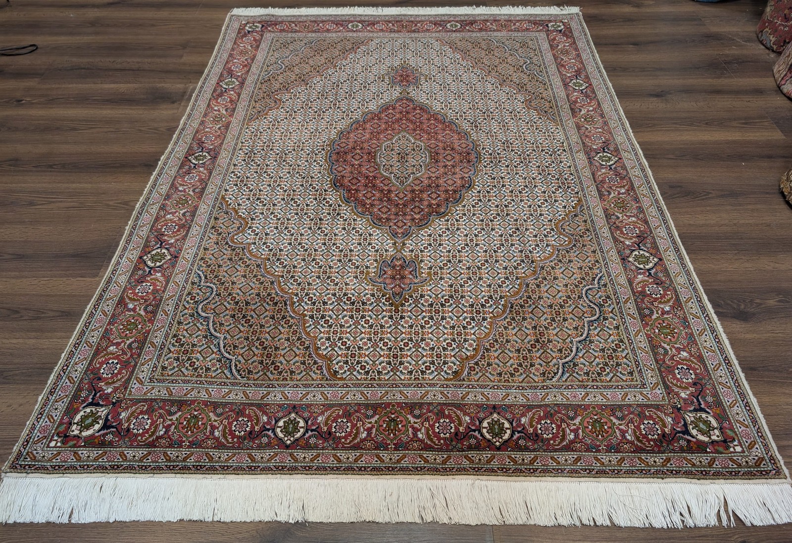 Per'sian Ta'briz Rug, Herati Pattern, Wool and Silk Highlilghts, Fine 270 KPSI gallery