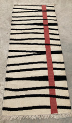 Vintage Traditional Handmade Beautiful Lvory Kilim Floor Rug Carpet 166×70 cm