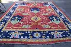 Vintage Traditional Hand Made Turkish Oushak Oriental Wool Red Carpet 402x302cm
