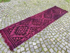 Bohemian Runner Rug, Turkish Vintage Rug, Handmade Wool Rug, 2,8 x 11, ft
