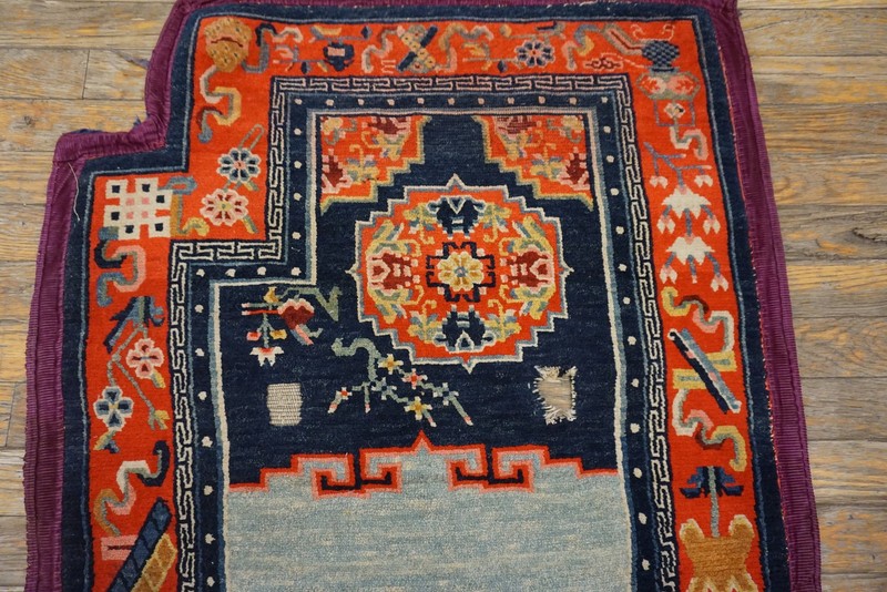 2X3 Antique Chinese Tibetan Wool Area Rug 1930 gallery