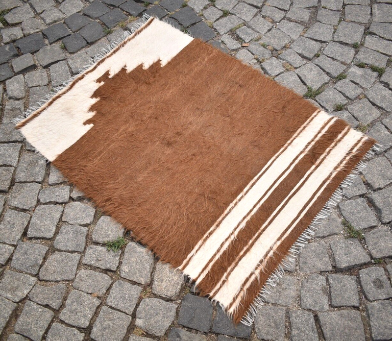 Turkish Mohair Rug 31'' x 42'' Vintage Rug Anatolian Rug Oriental Kilim NO DYE gallery