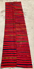 Vintage Traditional Handmade Beautiful Striped Kilim Floor Rug Carpet 243×65 cm