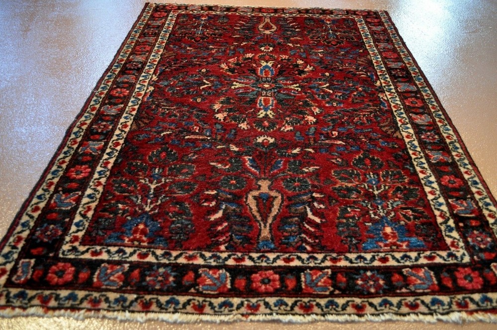 3'X4' Circa 1920's Sarouk Lilihan DESIGN great condition GENUINE Antique