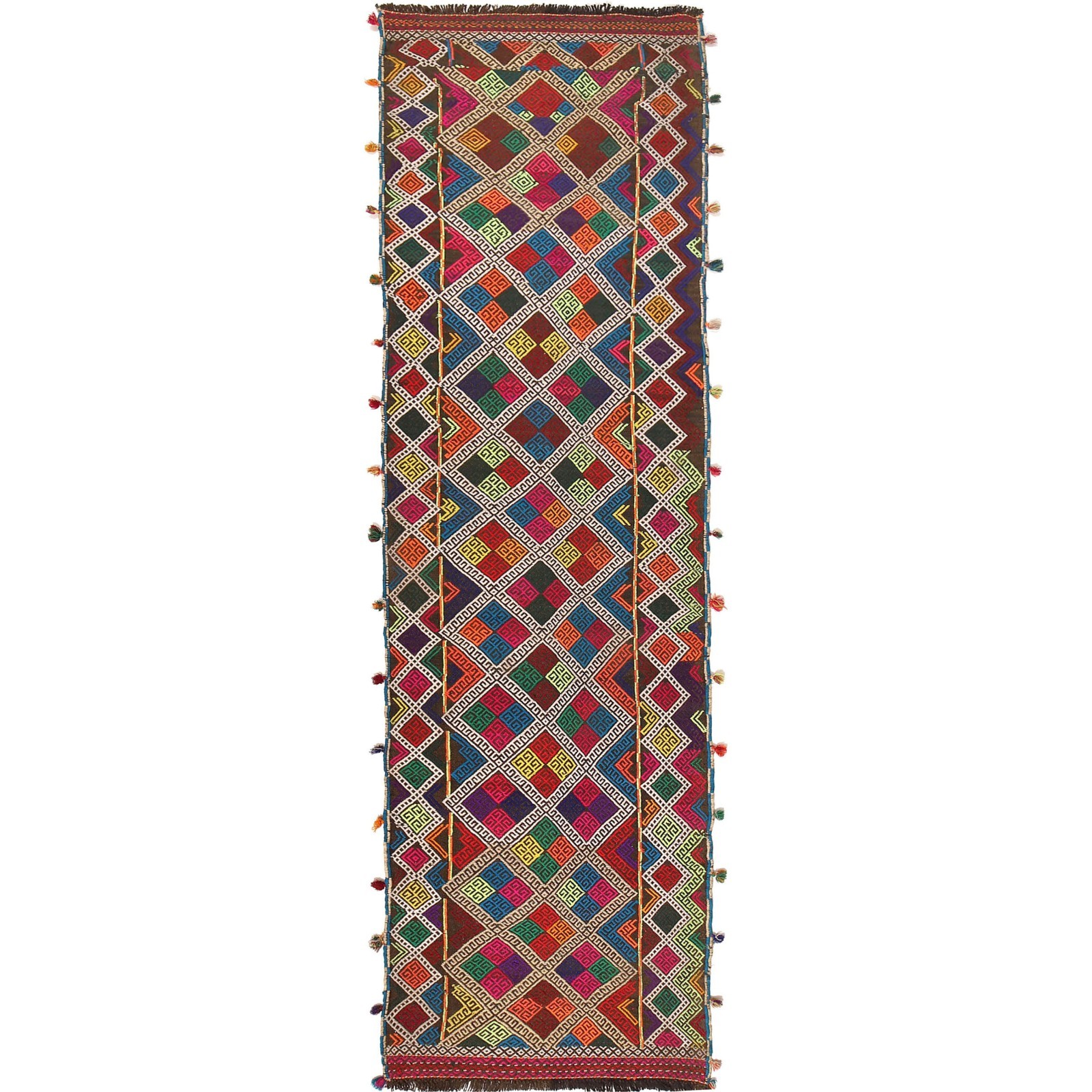 Handmade Persian Style Hallway Runner Vintage Oriental Carpet 8.5x2.2ft gallery