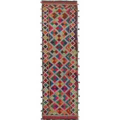 Handmade Persian Style Hallway Runner Vintage Oriental Carpet 8.5×2.2ft