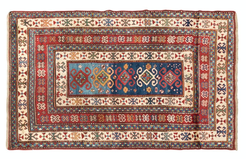 5x7.7 Ft A Superb Antique Caucasian Kazak Rug in Excellent Original Condition gallery