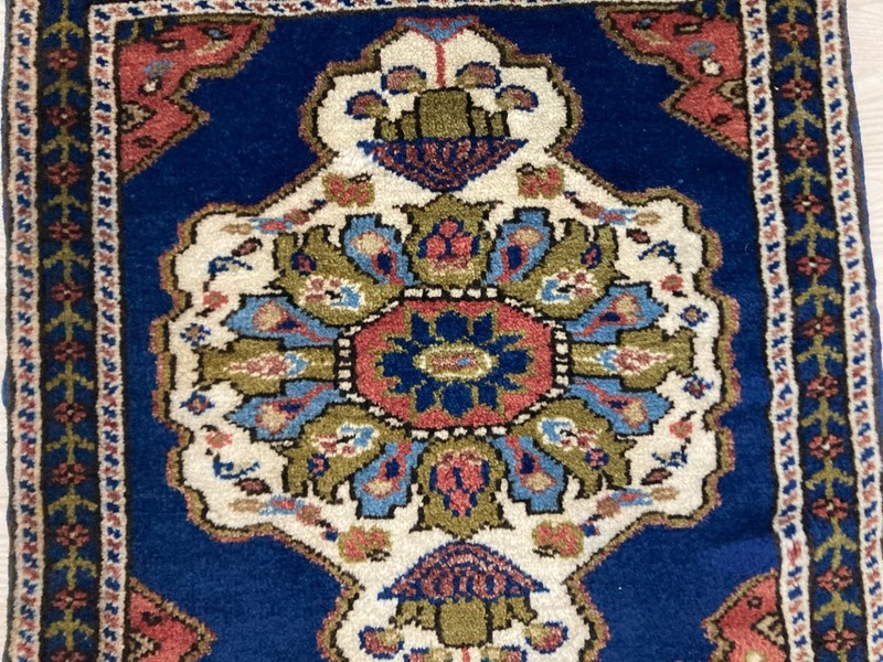 Blue rug, Square rug, Turkish rug, Vintage rug, Wool rug, Doormat, 1.9 x 1.9 ft gallery