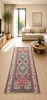 Red Antique Handmade Medallion Runner, 2.7x5.8ft, Vintage Oriental Entryway Rug, gallery