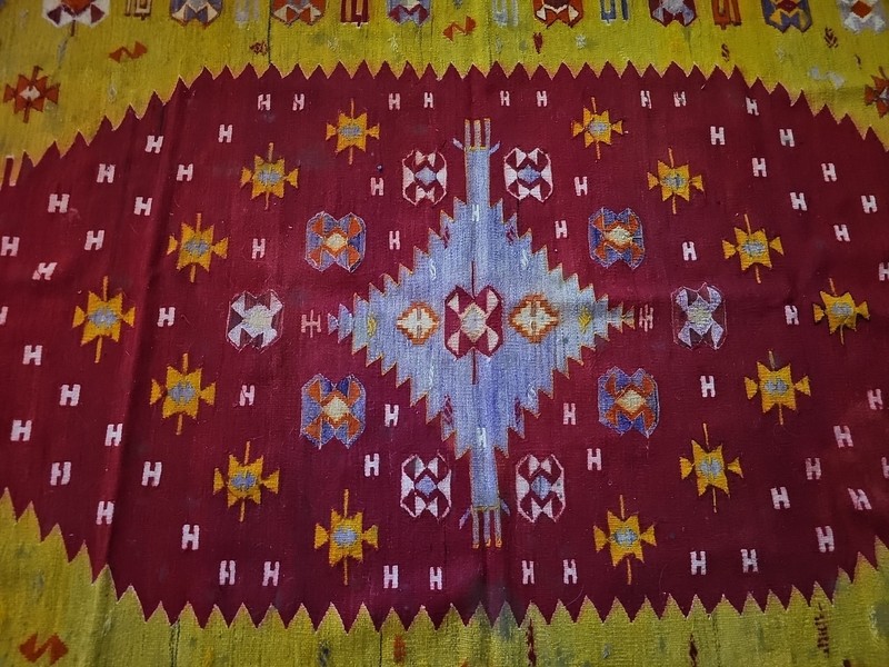 Antique Genuine Kilim Wool Rug 4 Ft. 3 Inches x 6 Ft. 10 Inches Hand Woven gallery