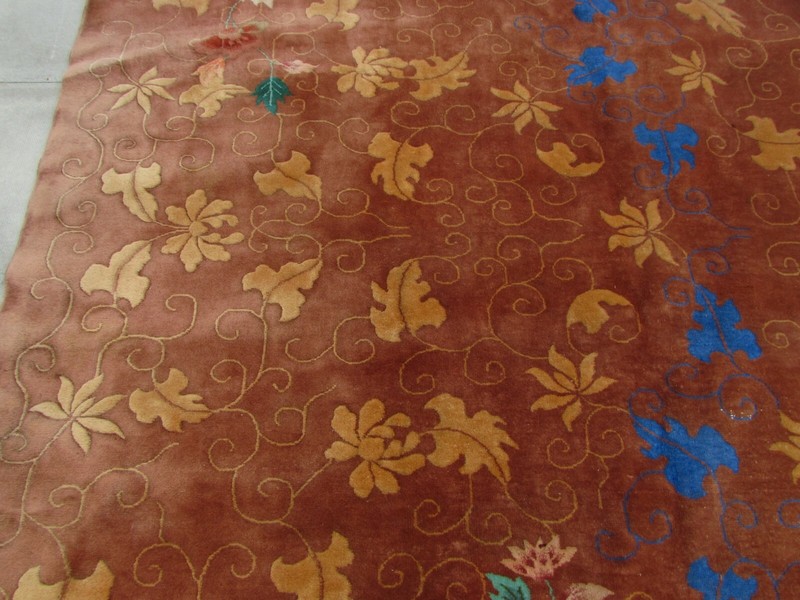 Antique Hand Made Art Deco Chinese Carpet Brown Wool Large Carpet 480x360cm gallery