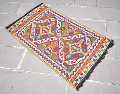 Vintage Turkish Rug 31” x 52” Anatolian Taurus Mountain Rug Nomadic Woven Rug