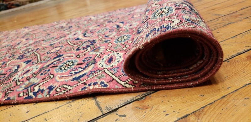 Beautiful Vintage 1950-1960s Wool Pile Vegy Dye Bunyan Runner Rug 2’6”x 9’6” gallery