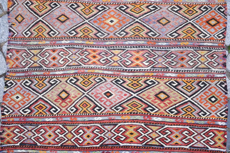 Vintage Turkish Rug 34'' x 32'' Anatolian Rug Fethiye Soumak Rug Wool Area Rug gallery
