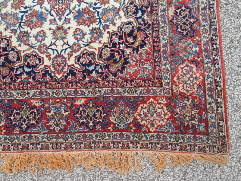 FINE WOOL & SILK ANTIQUE ORIENTAL RUG_4.9 x 7.4 CIRCA 1910 700 KPSI VERY BEST ! gallery