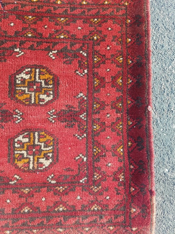 Vintage Hand Made Traditional Rug Oriental Wool Multicolor Carpet 65x52 cm gallery