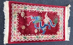Antique Chinese Oriental Rug 24 X 39” Lovely Small Size