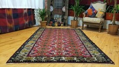 Vintage 1920-1930’s Floral Turkish Tribal Rug 5 × 9’6″