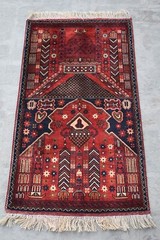 1’9 x 3’5 ft Hand knotted afghan tribal turkmen jai namaz rug, small prayer rug