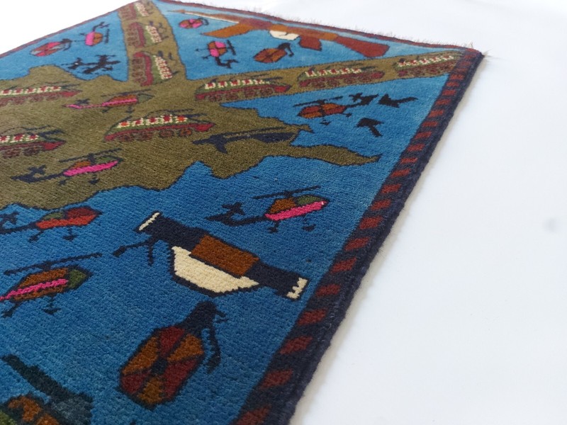 78x59 CM TRADITIONAL AFGHAN WAR RUG TRIBAL ART RUG Mini rug Handicrafts #98 gallery