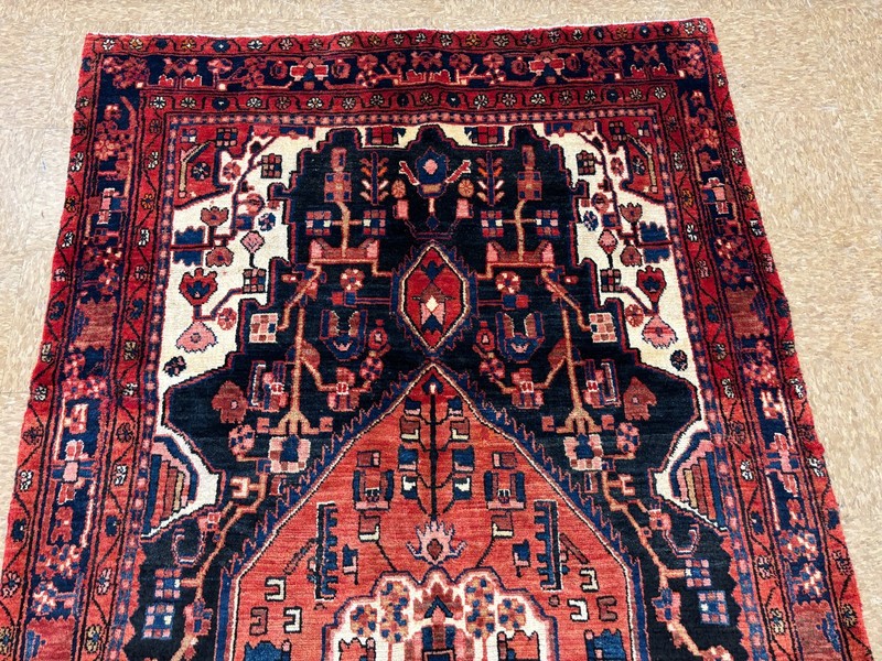 Vintage Nahavand Tribal Wool Hand Knotted Oriental Area Rug 5x9 Navy Blue Red gallery