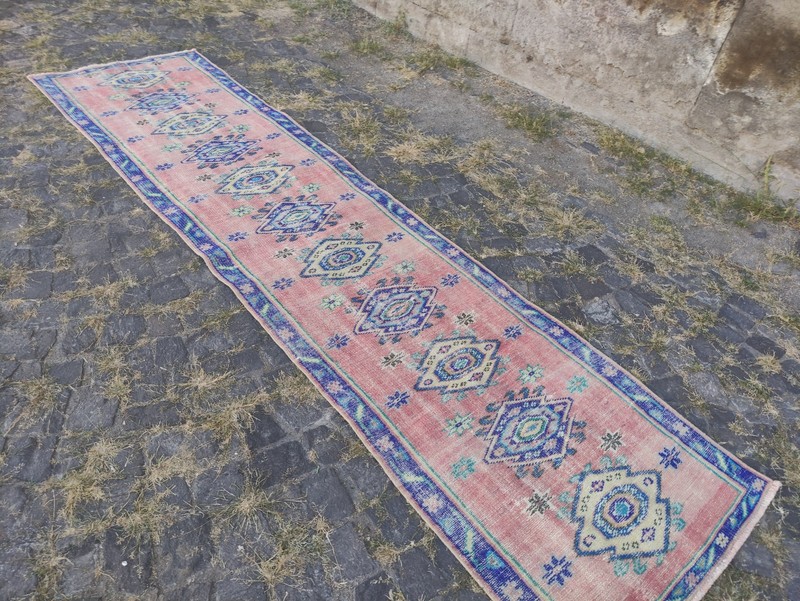 3x11 Turkish kitchen rug 2.62 x 10.73 ft Vintage Handmade 80 x 327 cm Runner Rug gallery