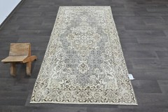 Oushak Turkish Vintage Rug 4×7 Kilim Rug Anatolian Handmade Boho Decor BEIGE