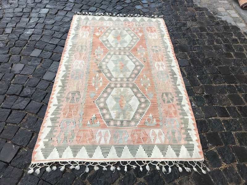 6 X 3.7 Ft Turkish Vintage Kilim Handmade Wool Kilim Bohemian Area Kilim gallery