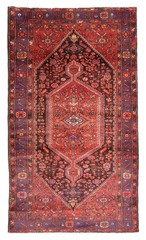 Vintage Hand-Knotted Area Rug 4’11” x 8’7″ Traditional Oriental Wool Carpet
