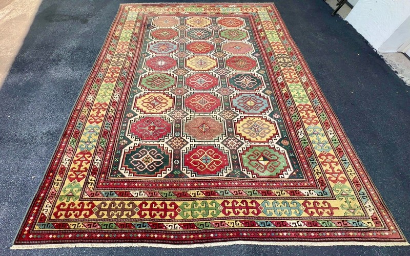 7x9 ft S-Antique Caucasian Moghan Rug gallery
