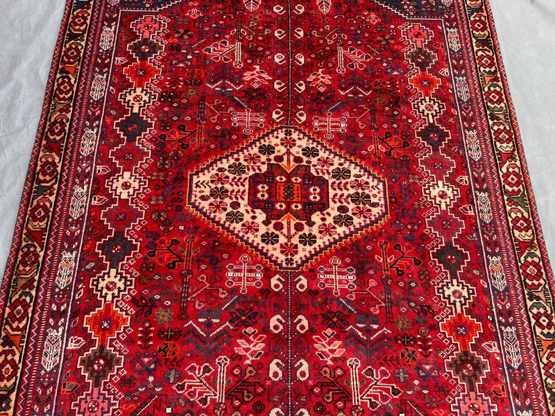 5'4x7'10 Ft Vintage Caucasian Tribal Wool Handmade Red Geometric Area Rug gallery