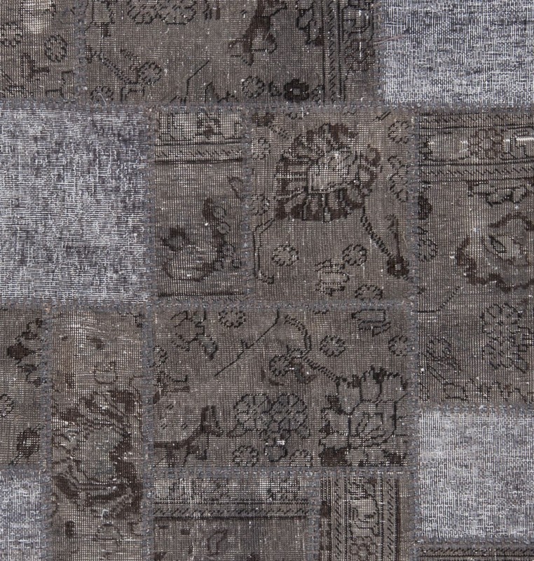 Patchwork 252x175 cm Hand Knotted Vintage Rug Carpet Rectangular Grey gallery