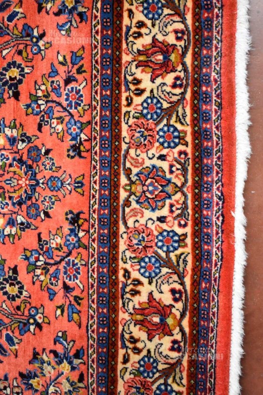 Hand Knotted Sarouk Rug 257x166 Cm Pink Blue Light Blue gallery