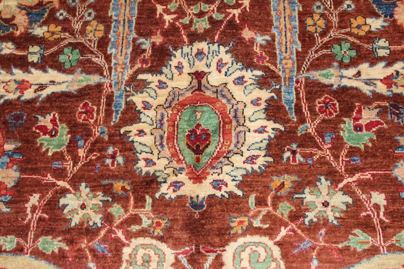 Top Quality 9'x12 Handmade Oriental rug,Light Brown colorful vegetable dye rug gallery