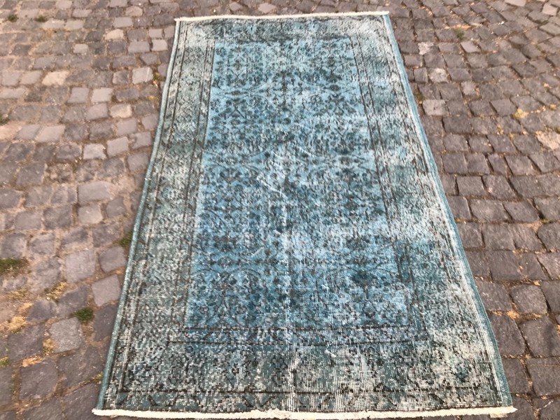 Bohemian Area Rug Handmade Wool Rug Turkish Vintage Traditional Rug 3,8 x 6,9 ft gallery