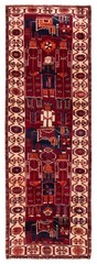 Vintage Dark Red Traditional 4’4″ x 12’11” Hand-Knotted Oriental Wool Area Rug
