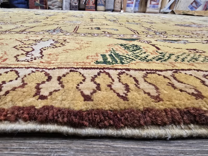 12ft By 17ft Hand Knotted Fine Afghan Rug , Yellow Background 100% Pure Wool gallery