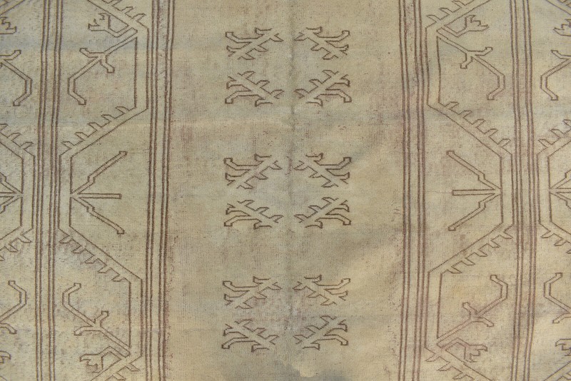 Turkish Rug 78x106 in Vintage Rug Milas Carpet 6x8 Size Muted Color Natural Wool gallery