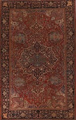 Pre-1900 Antique Vegetable Dye Sarouk Farahan Area Rug Hand-knotted Carpet 10×13