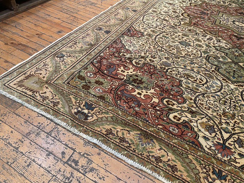Vintage 1960-1970's Turkish Bunyan Rug 6’5”x10’ Handmade Area Rug gallery