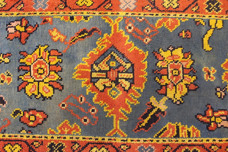 ANTIQUE HANDMADE TURKISH USHAK RUG OF LARGE SCALE FLORAL DESIGN gallery