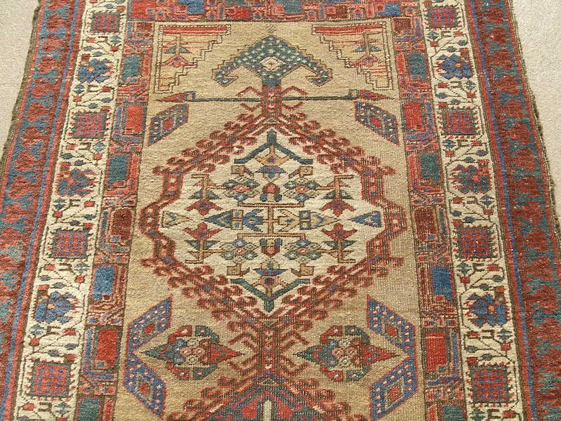 Exceptional Antique 19C Bakhshayesh / Bakhshaish Long Rug Runner Carpet 41x96" gallery