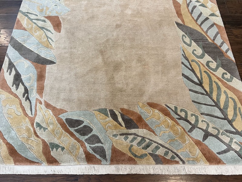 Modertn Tibetan Rug 7x10 Wool Tufenkian Style Nepali Carpet Handmade Open Field gallery