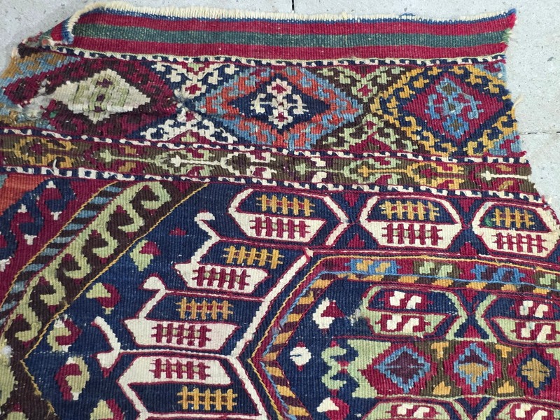 Antique Malatya Rug, Anatolian Tribal Textile, Turkish Woven Fragment gallery
