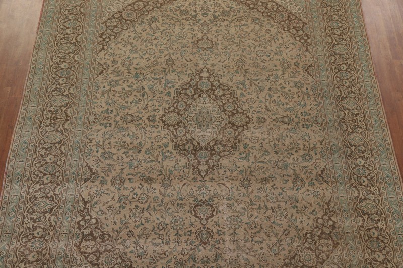 Vintage Traditional Floral Living Room Area Rug Wool Peach Handmade Carpet 10x12 gallery